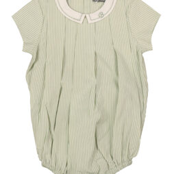 Striped Romper With Embroidered Collar