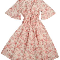 Toile Print Waisted Dress