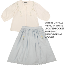 Scallop Shirt And Skirt Set