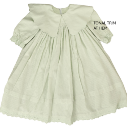 Striped Scallop Collar Sleeved Dress