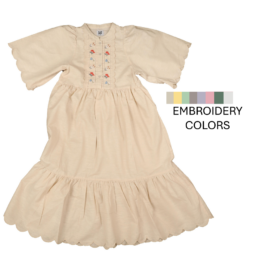 Embroidered Placket Teen Dress