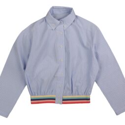 STRIPE ELASTIC TRIM SHIRT