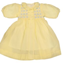 Solid Smocked Double Button Dress