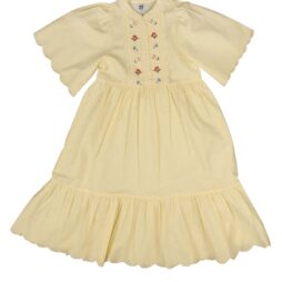 Embroidered Placket Teen Dress