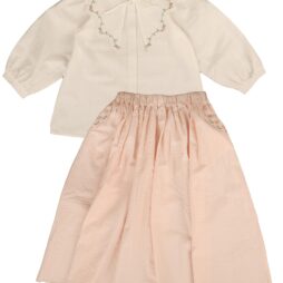 Scallop Shirt And Skirt Set