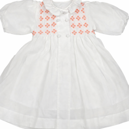Solid Smocked Double Button Dress