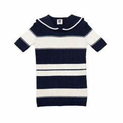 Stripe Ss Sailor Collar